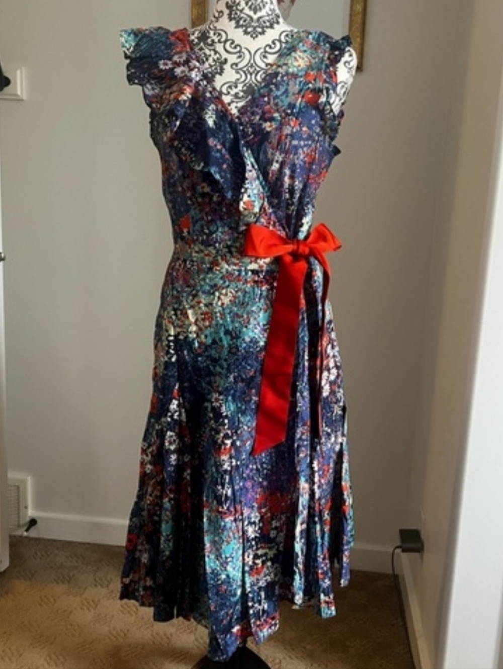 Ted Baker Midi Floral Fit & Flare Wrap Dress - Ted Baker Size 4 (US10)